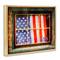 Stupell Industries Patriotic American Flag Rustic Window Festive Home Floater Framed Art